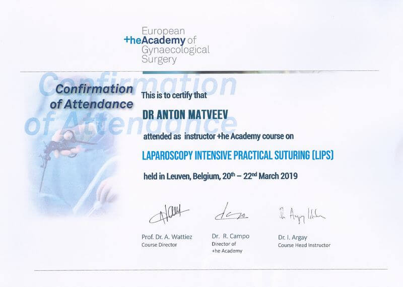 Certificate Laparoscopy Intensive Practical Suturing (LIPS)
